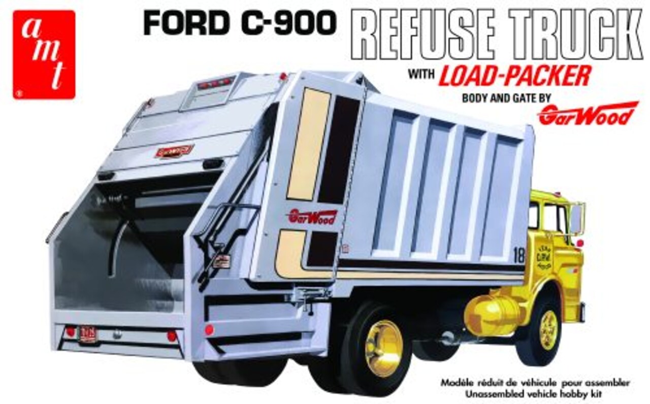 Round2 44951 Ford C-900 Garwood Garbage Truck with Load Packer Plastic Model